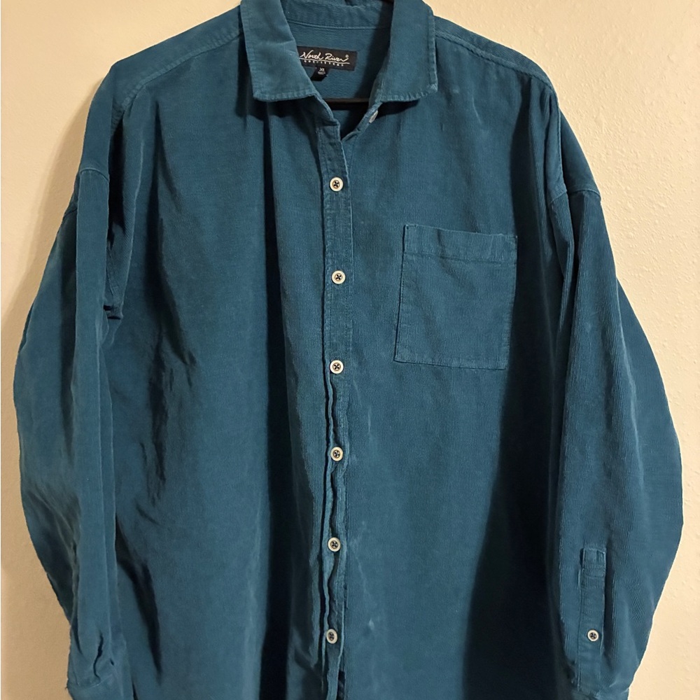 Women’s xl North River brand corduroy shirt. Teal color.